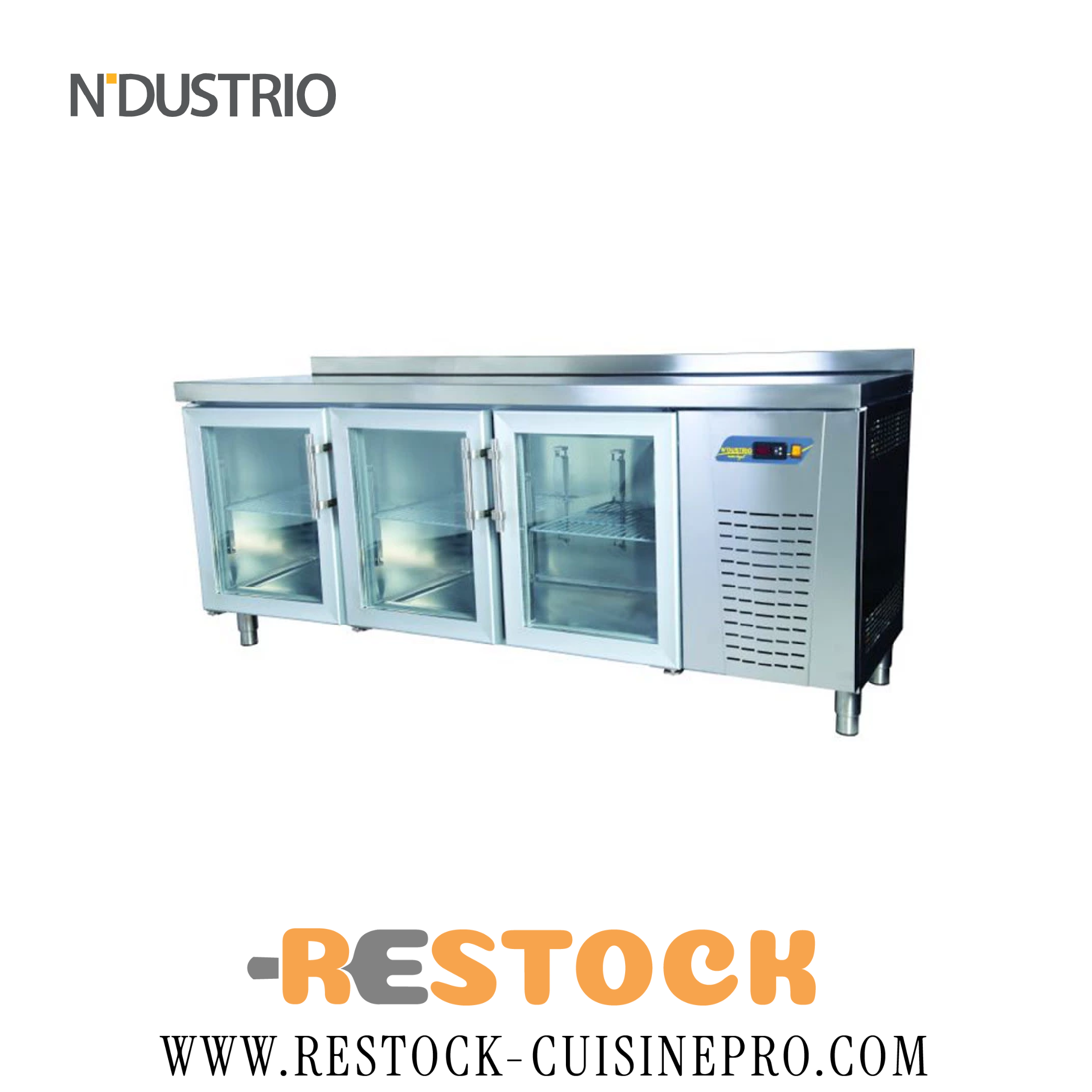 COMPTOIR 2M00 3 PORTES VITREES TPG-73-GD