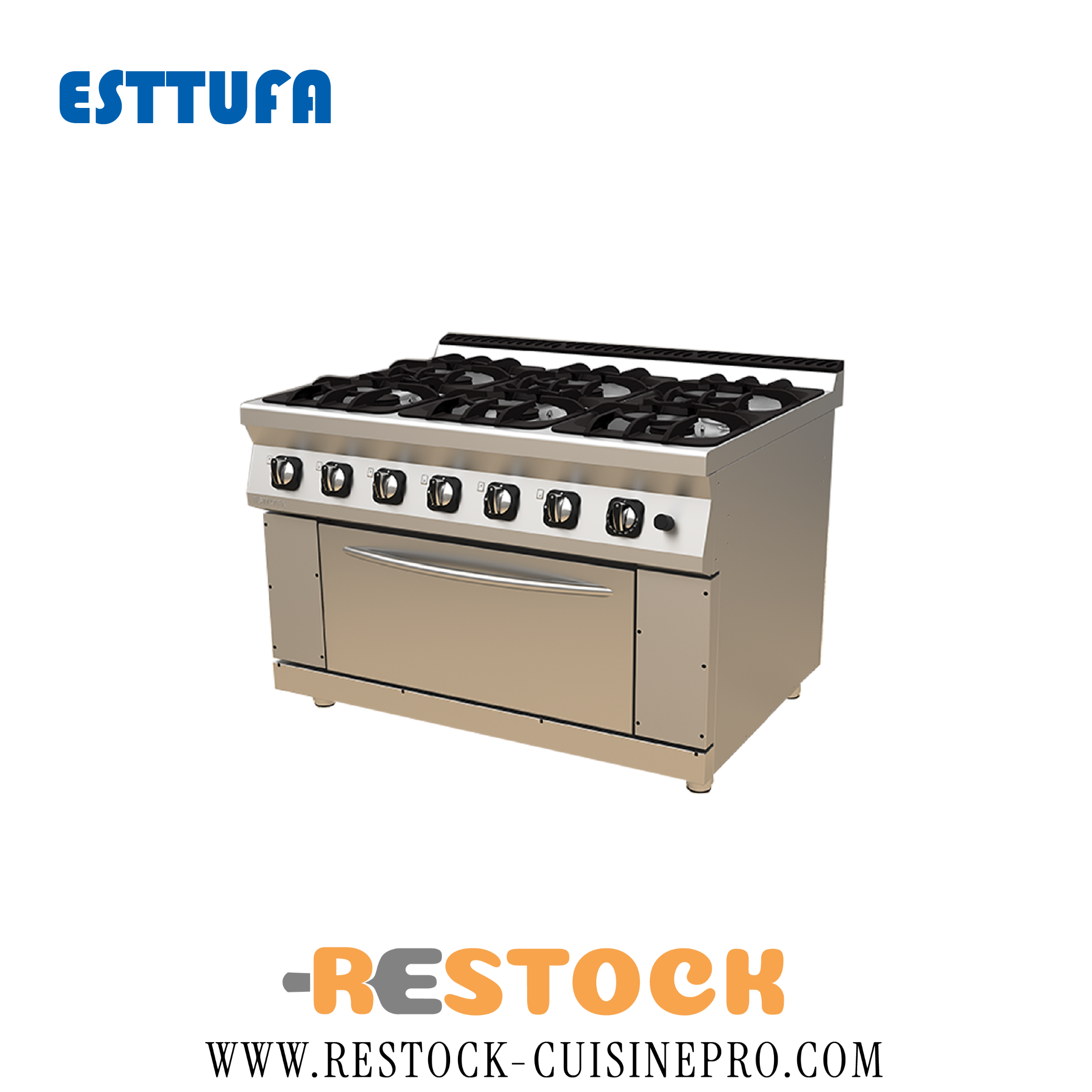 CUISINIERE 6 FEUX GAZ SUR FOUR 1200x930x850 TC.9KG120