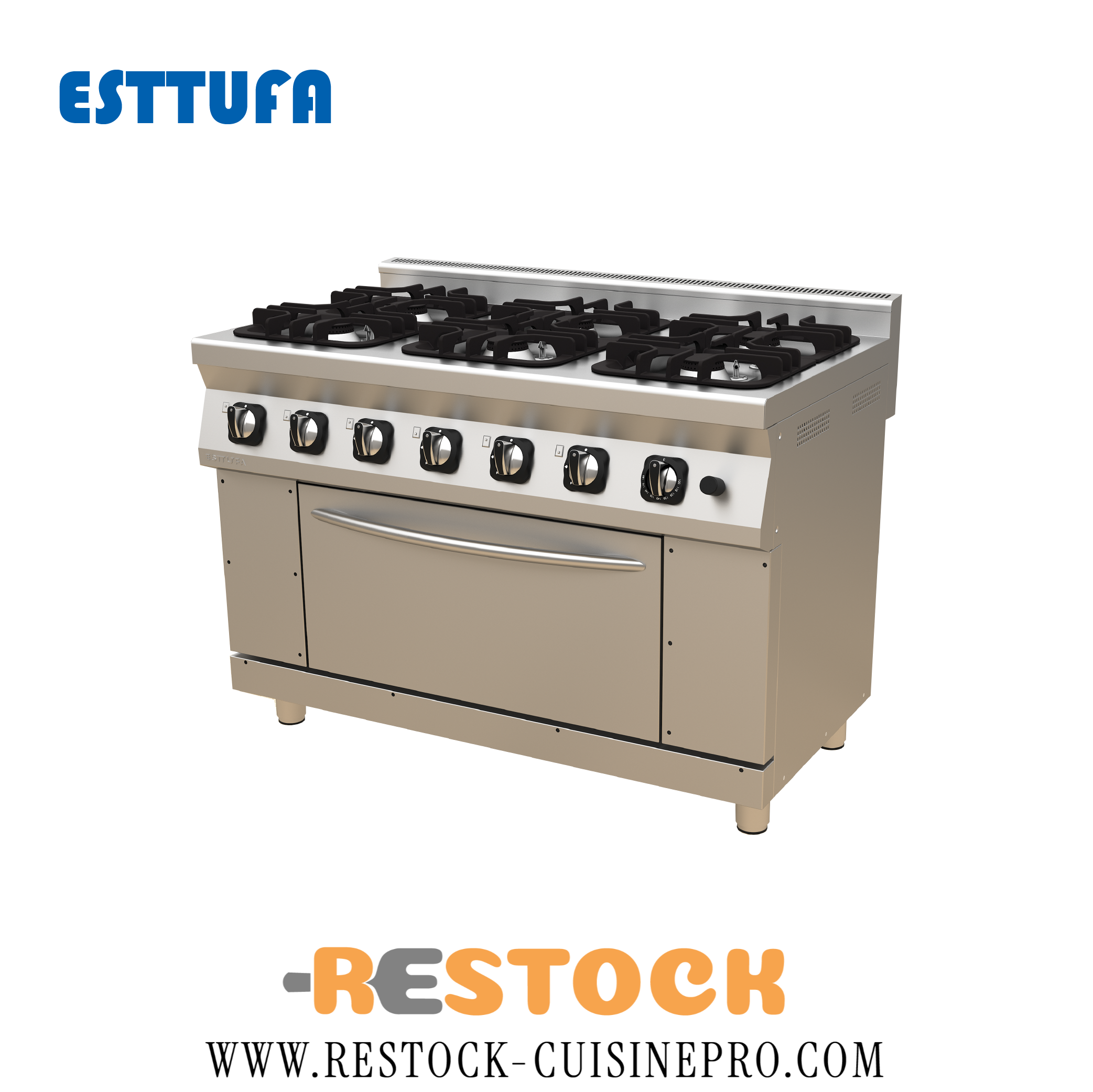 CUISINIERE 6 FEUX GAZ SUR FOUR 1270-KUZ
