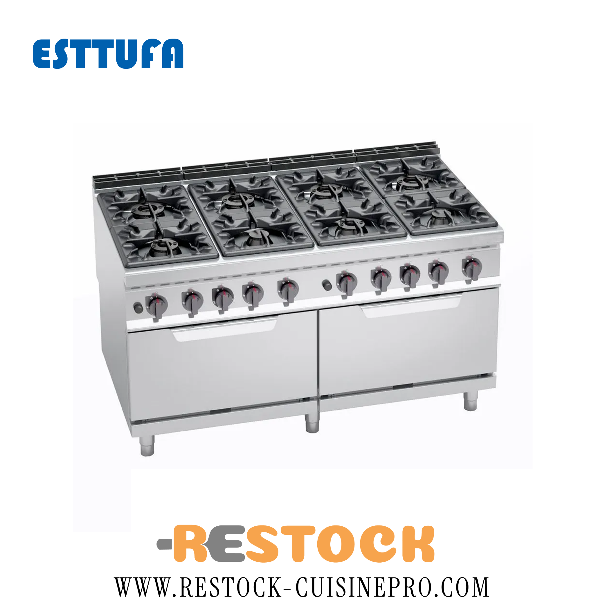CUISINIERE 8 FEUX GAZ SUR 2 FOURS 1510-KUZ