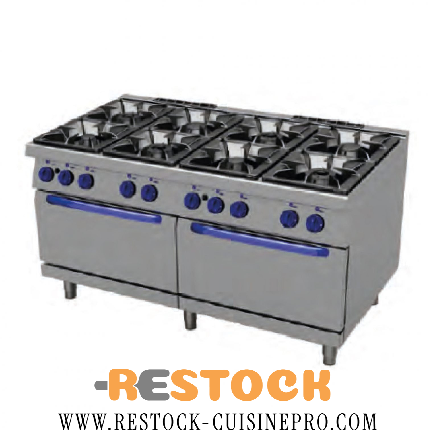 Cuisinière 8 Feux sur 2 Fours à Gaz G900 – PRIMAX