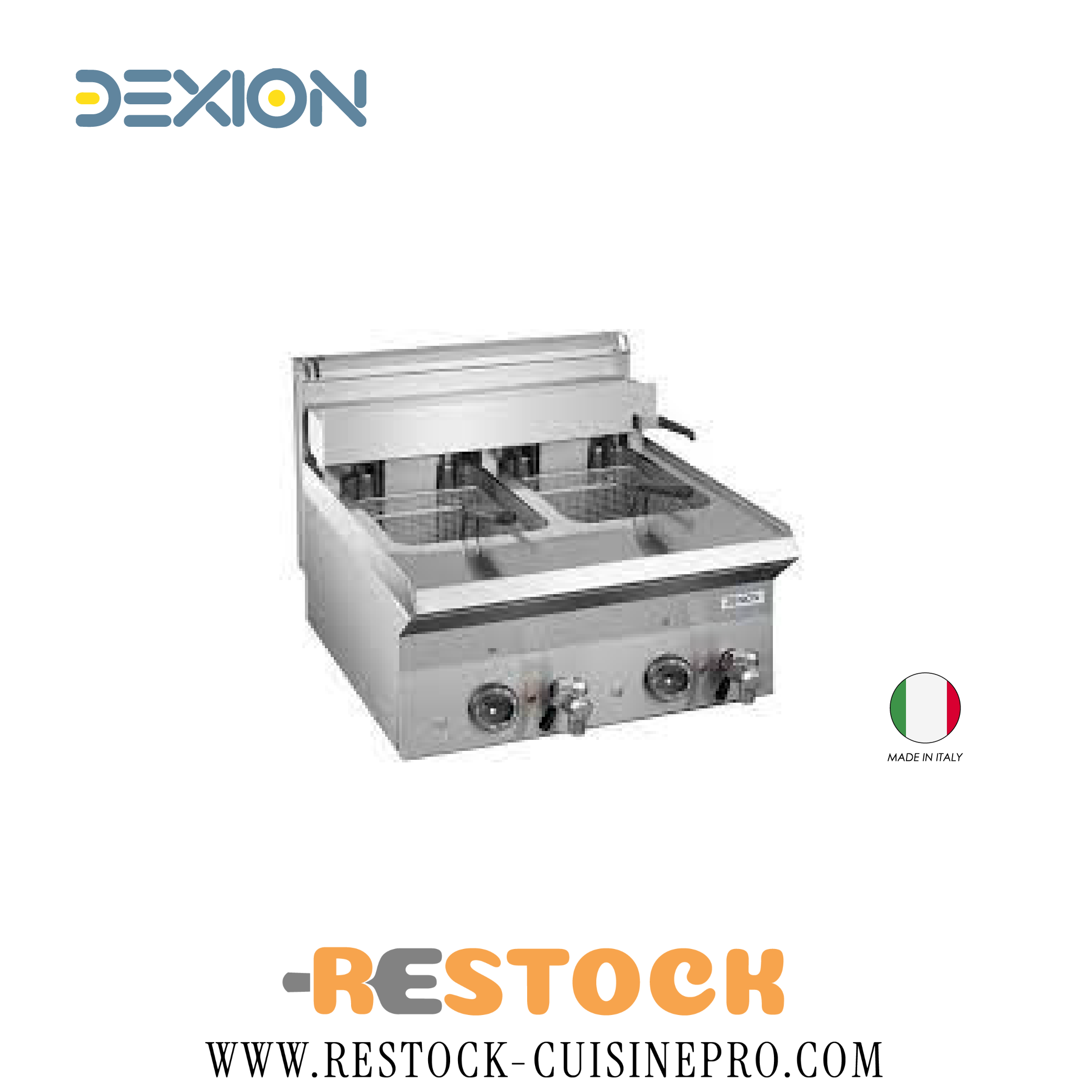 FRITEUSE ELECTRIQUE DOUBLE 10+10L 380 V A POSER 600X650X290-470 D65EFB6