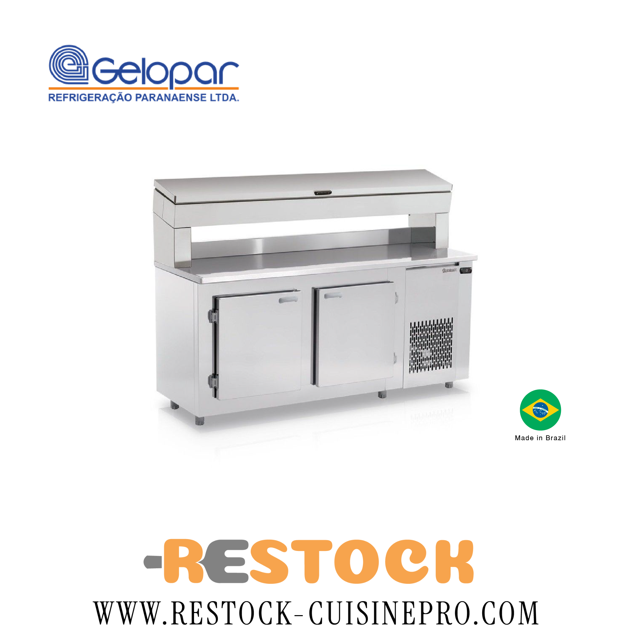 MEUBLE A PIZZA AVEC COMPARTIMENT BAC REFRIGEREE 1M90 GBPZ-190