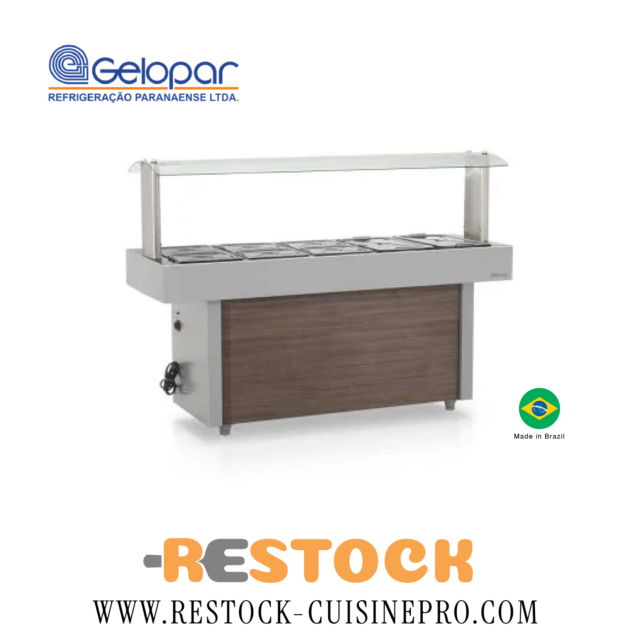 MEUBLE BUFFET BAIN MARIE 1M90 BOIS-INOX GMTA-190