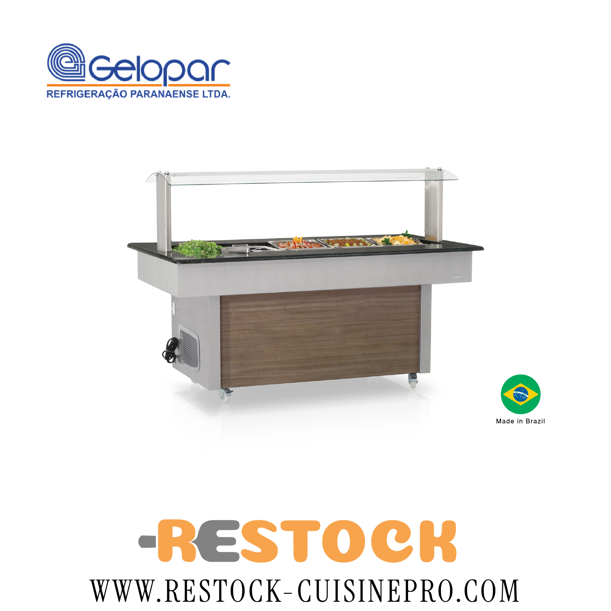 MEUBLE BUFFET REFRIGEREE 1M50 BOIS-INOX GMRA-150