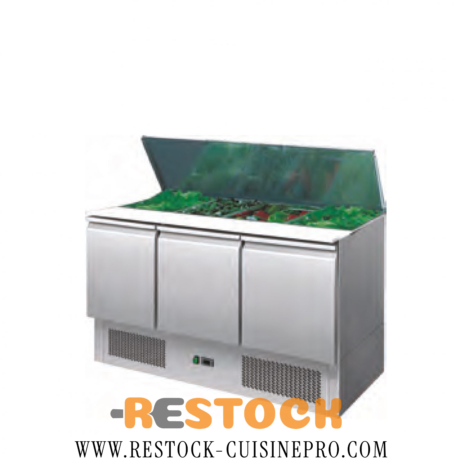 MEUBLE SALADETTE 3 PORTES INOX – CUISIFRIOT