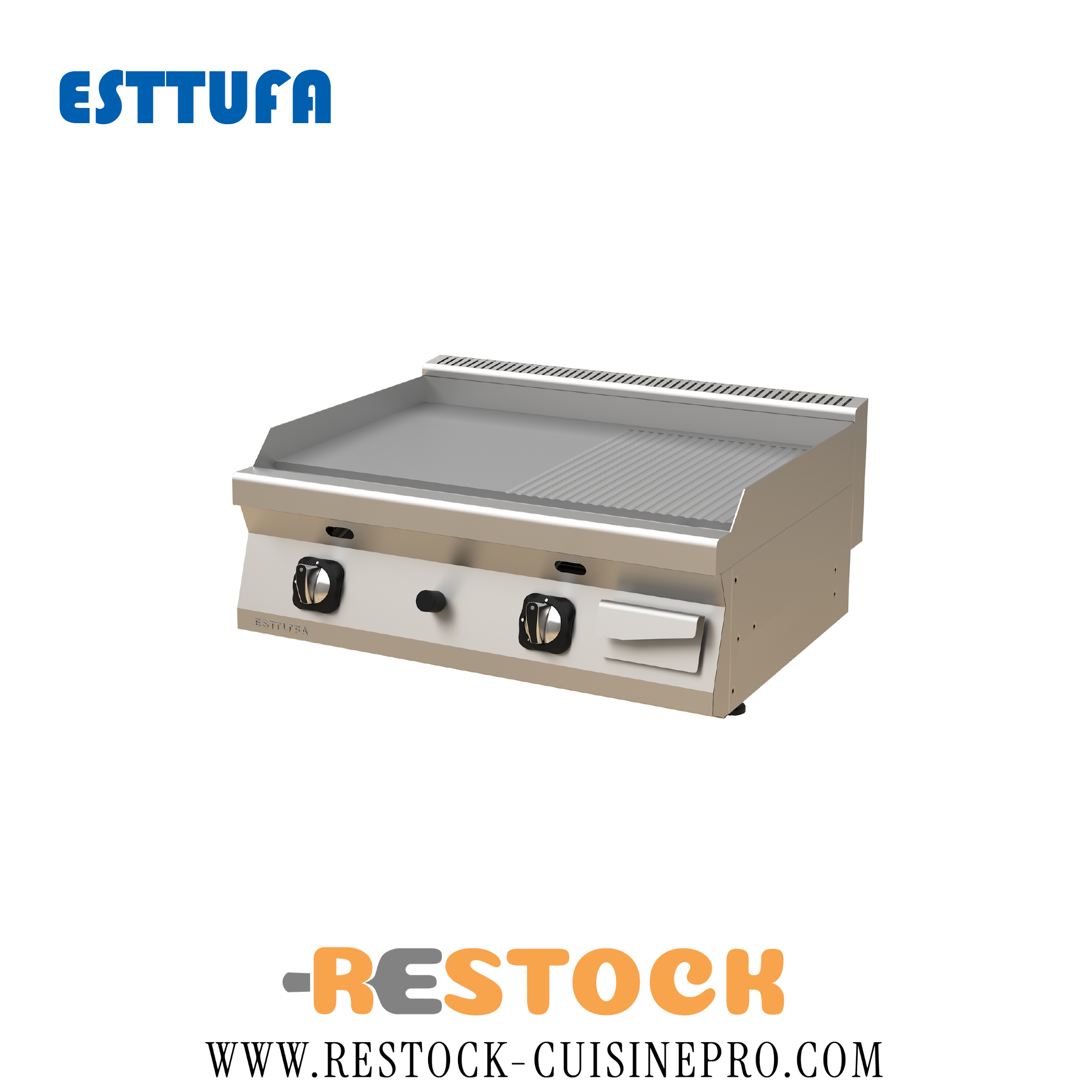 PLAQUE GRILLADE GAZ 1-2 LISSE 1-2 STRIEE 8070-IZG-01