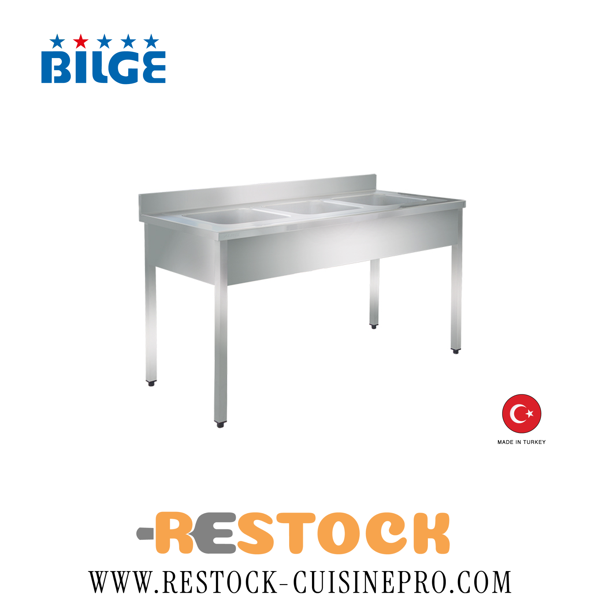 PLONGE 3 BACS 500x500x300 DIM 2000x700x850 PL3-200