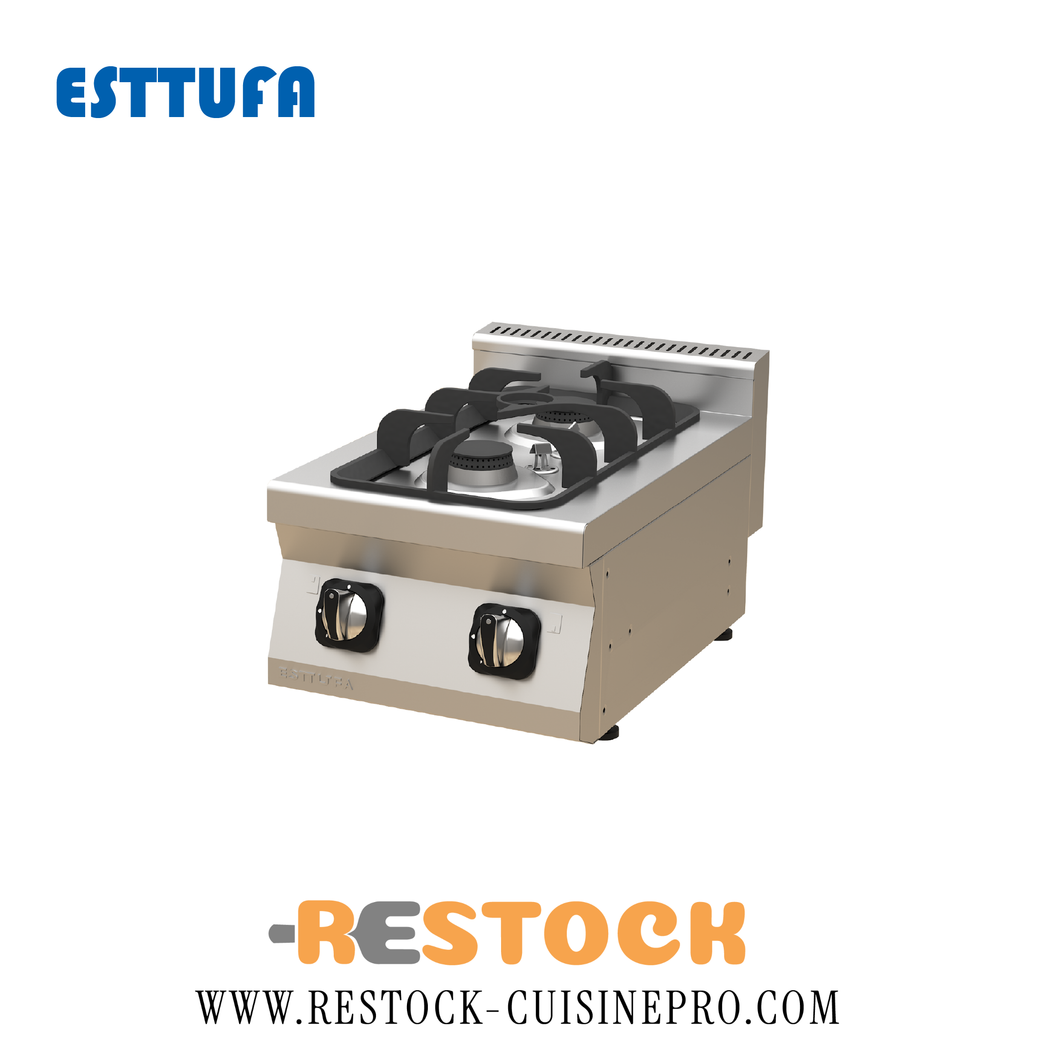 RECHAUD 2 FEUX GAZ A POSER 400x630x300 TC.6OCG400