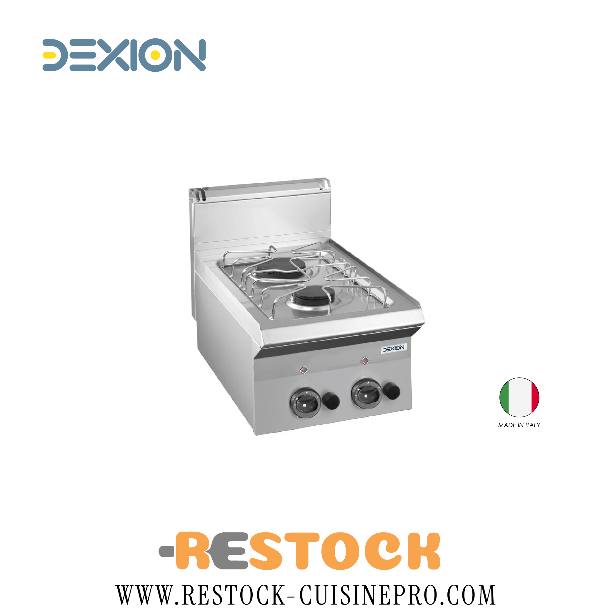 RECHAUD 2 FEUX GAZ GRILLES EN FONTE A POSER 400X650X290-470 D65G2SG
