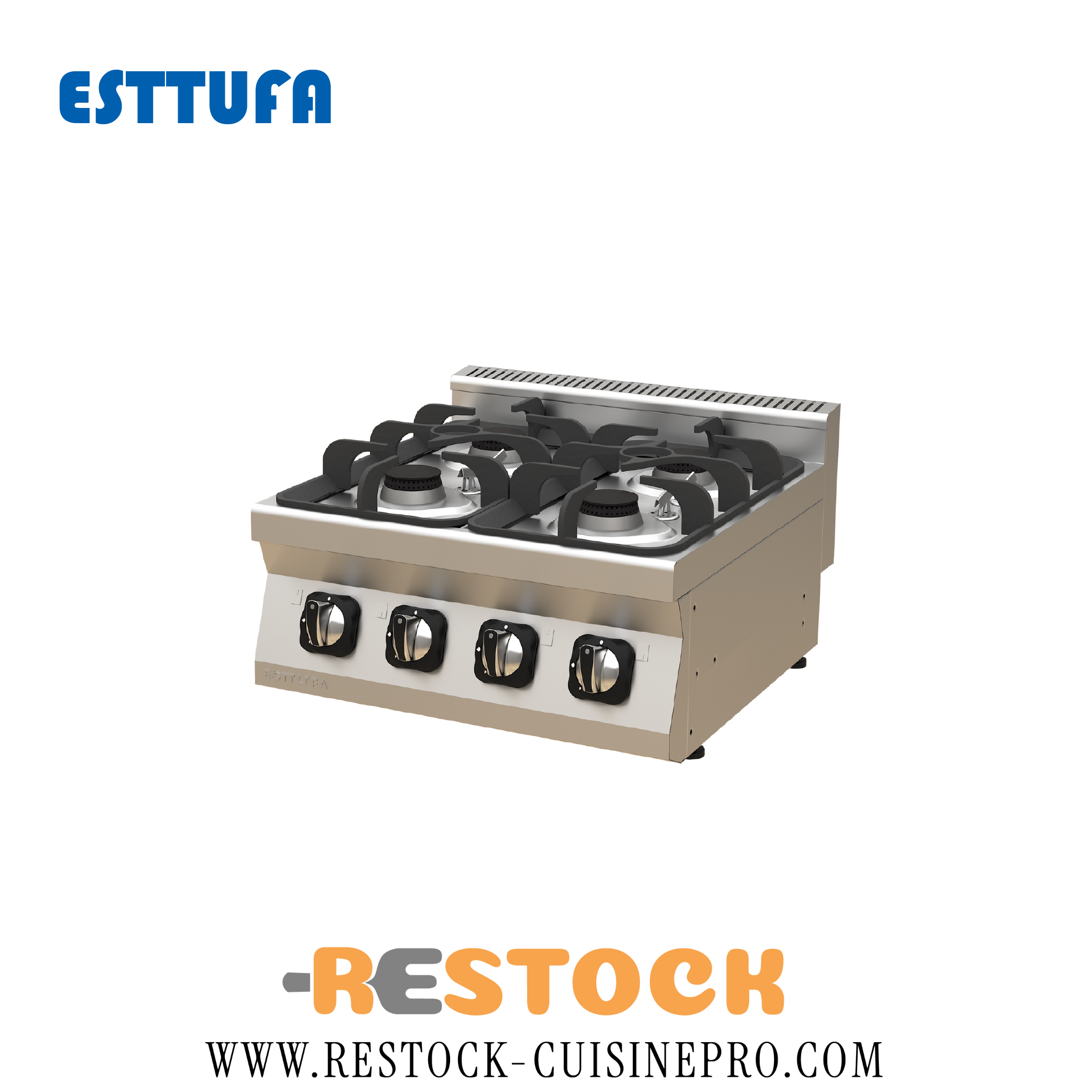 RECHAUD 4 FEUX GAZ A POSER 600x630x300 TC.6OCG600