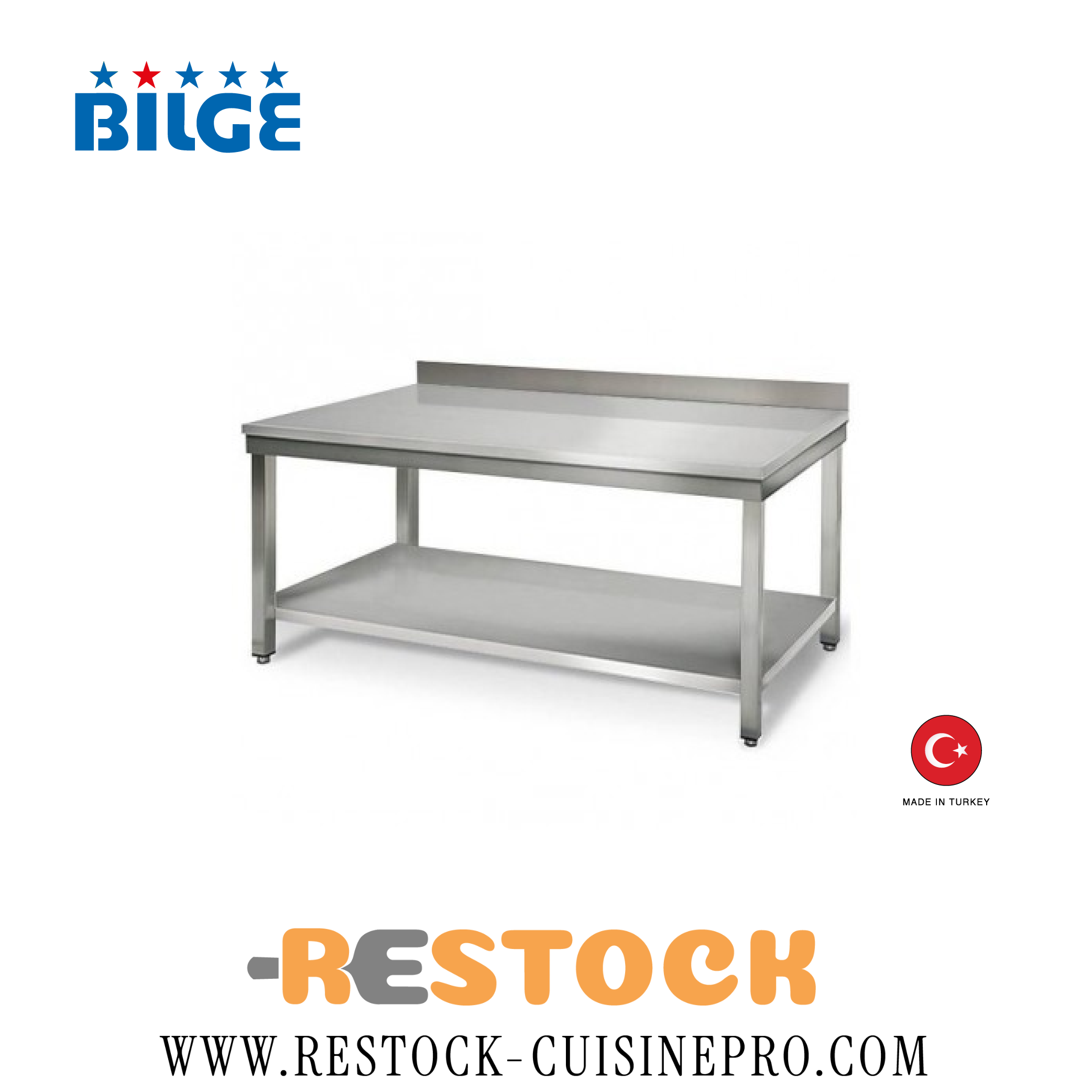 TABLE DE TRAVAIL INOX MURALE 1000x700x850 TA-100-M