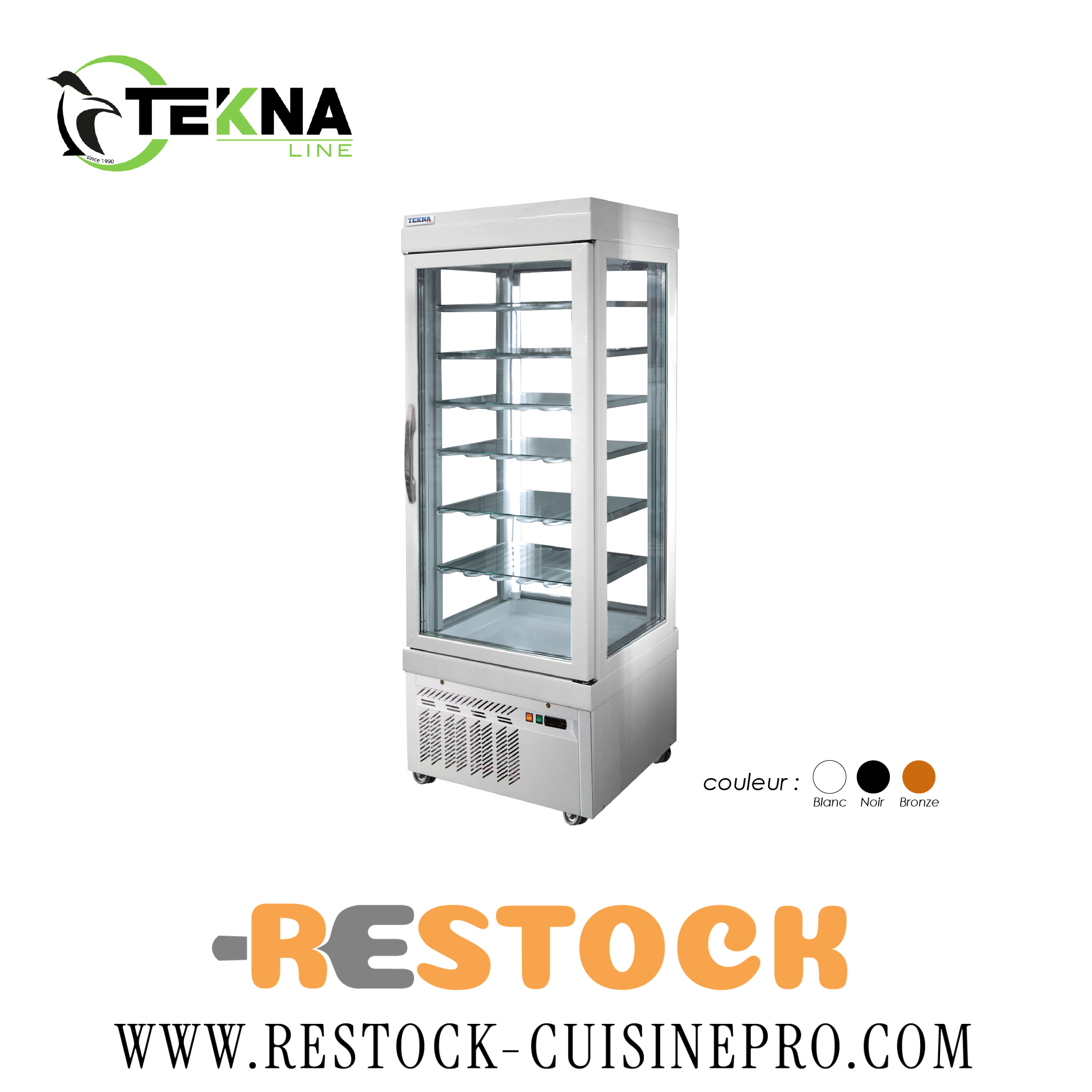 VITRINE 4 FACES NEGATIVE FIXE BLANC 4400NT