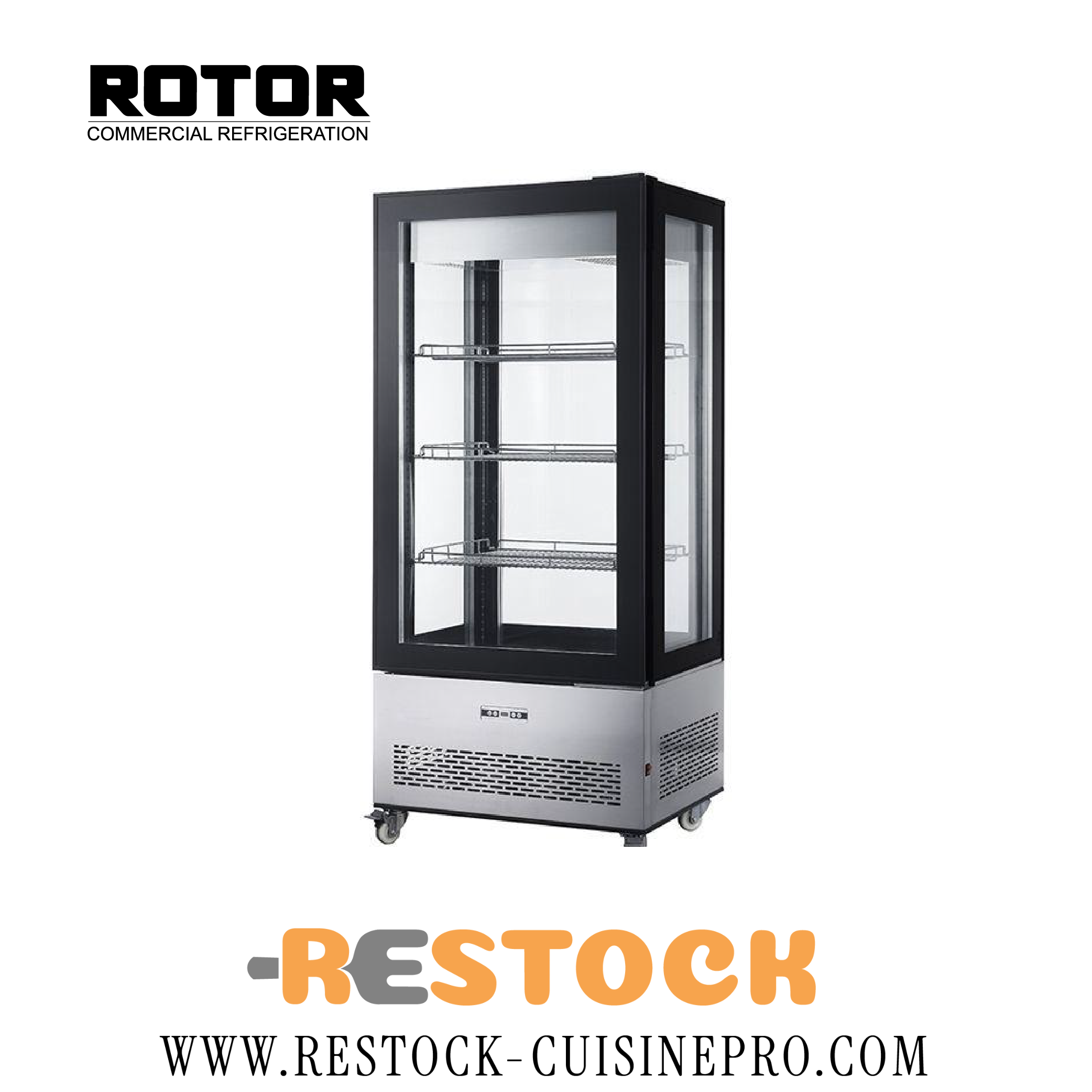 VITRINE 4 FACES POSITIVE FIXE DIM 850x650x1908 RT-550L