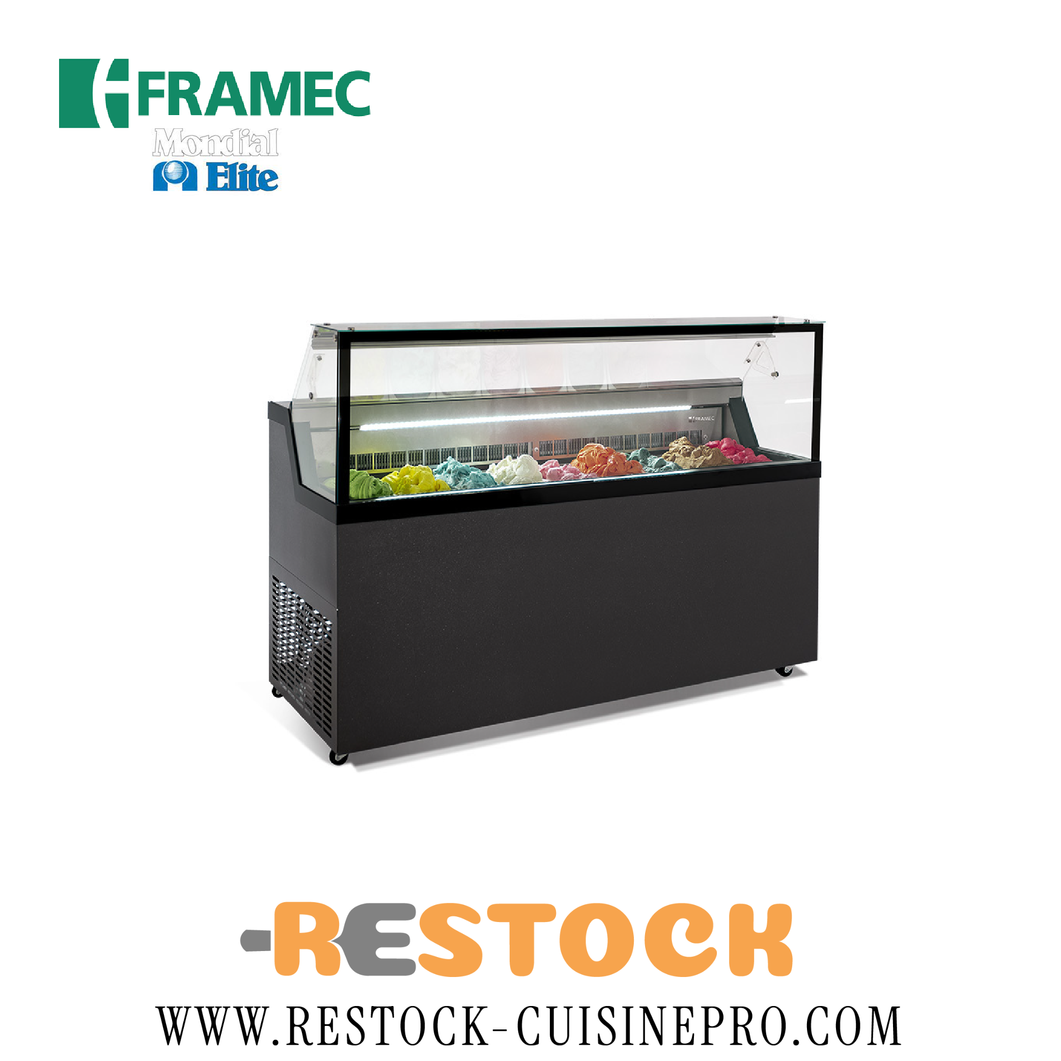 VITRINE A GLACE 9 BACS VERRE DROITE MIRABELLA MIRABELLA-9G