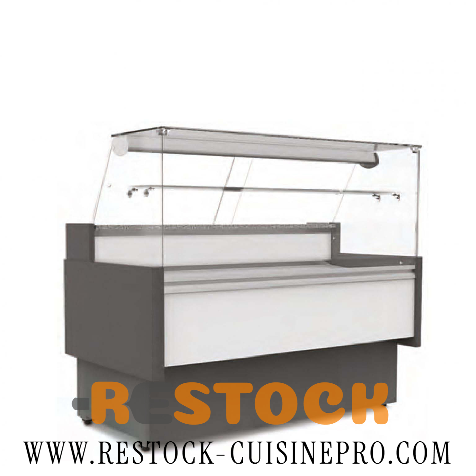 VITRINE A PATISSERIE DROITE BLANCHE 2m