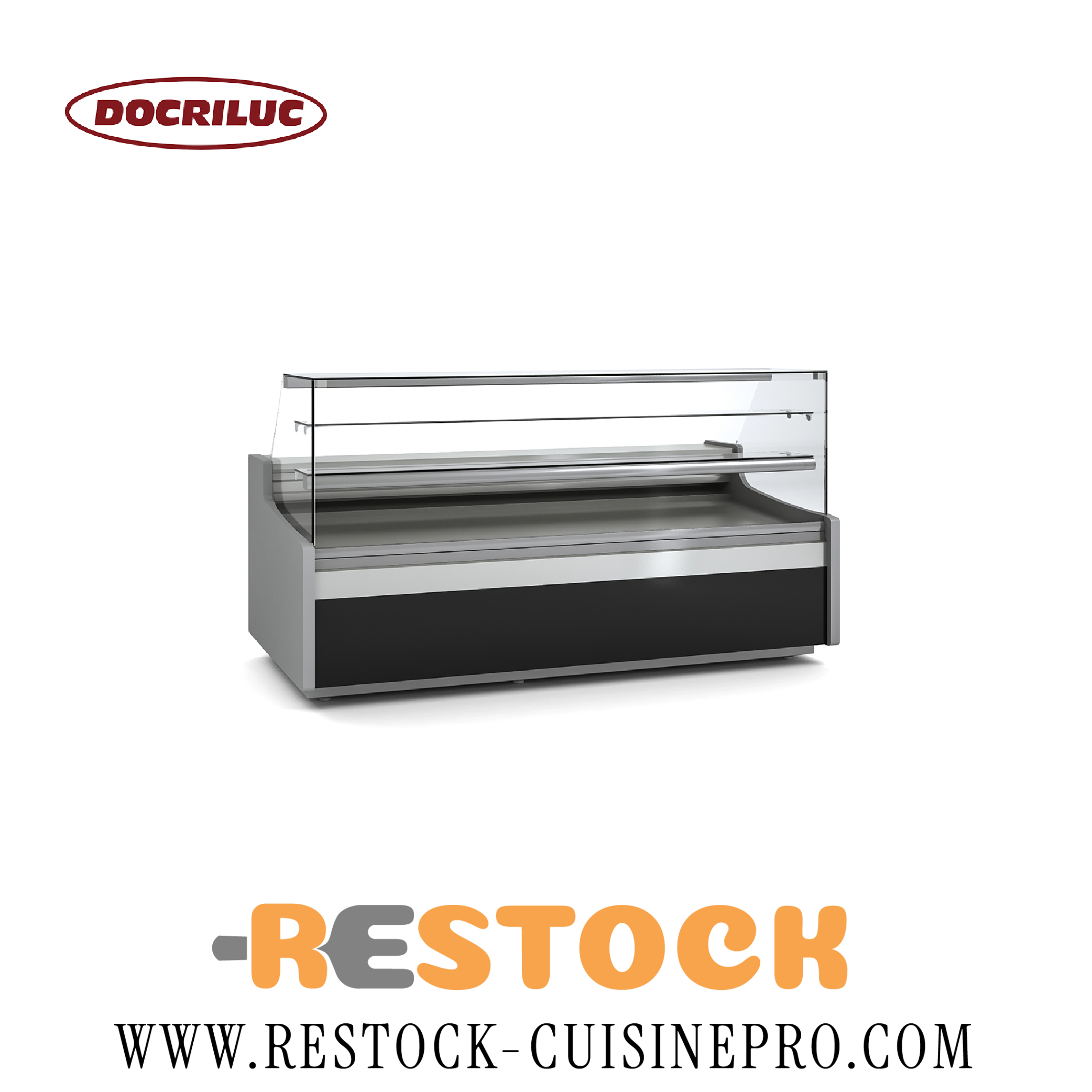 VITRINE A PATISSERIE DROITE LAQUE BLANCHE 2.00 VEP-9-20-RC-BL