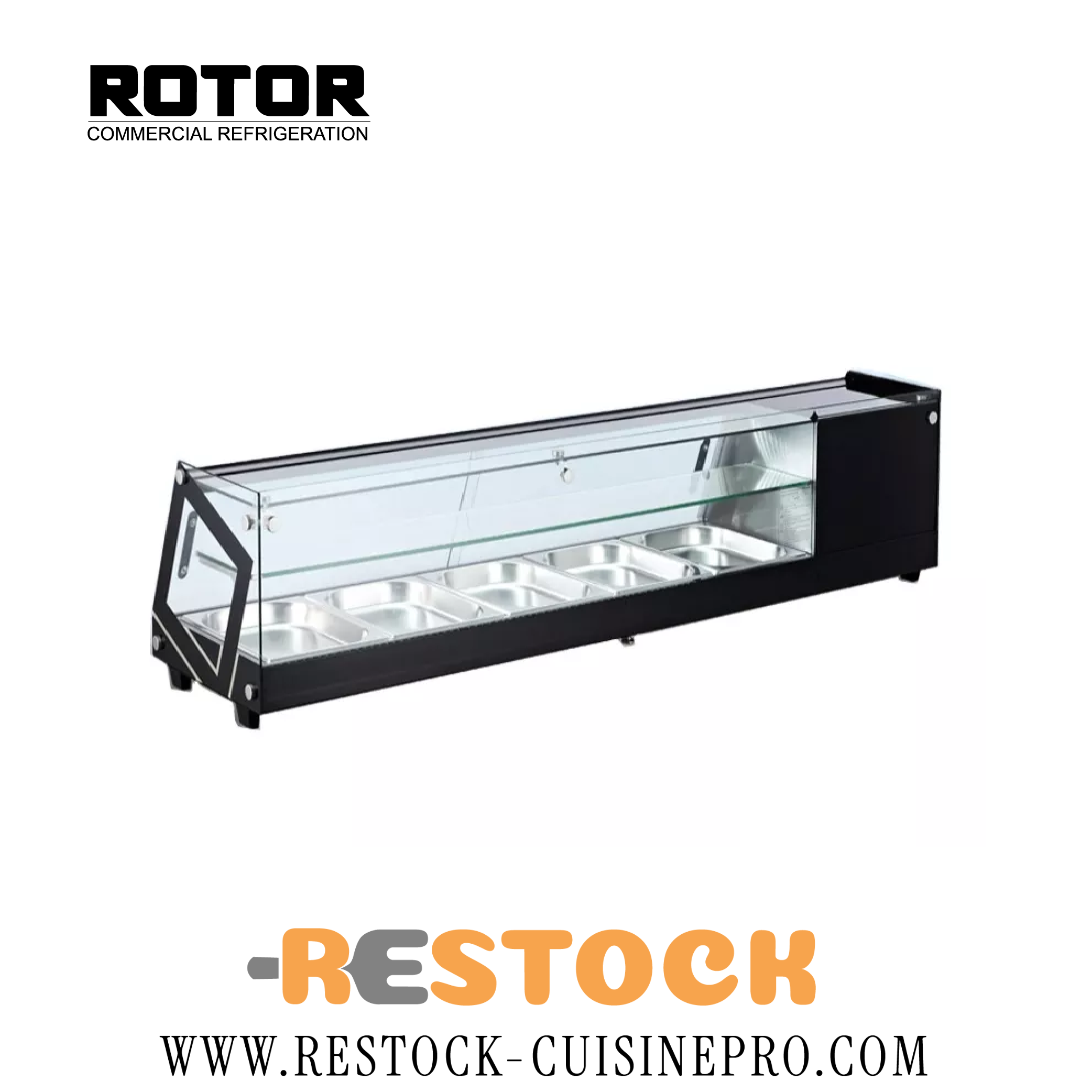 VITRINE A TAPAS VERRE DROITE NOIR DIM RTS-104L