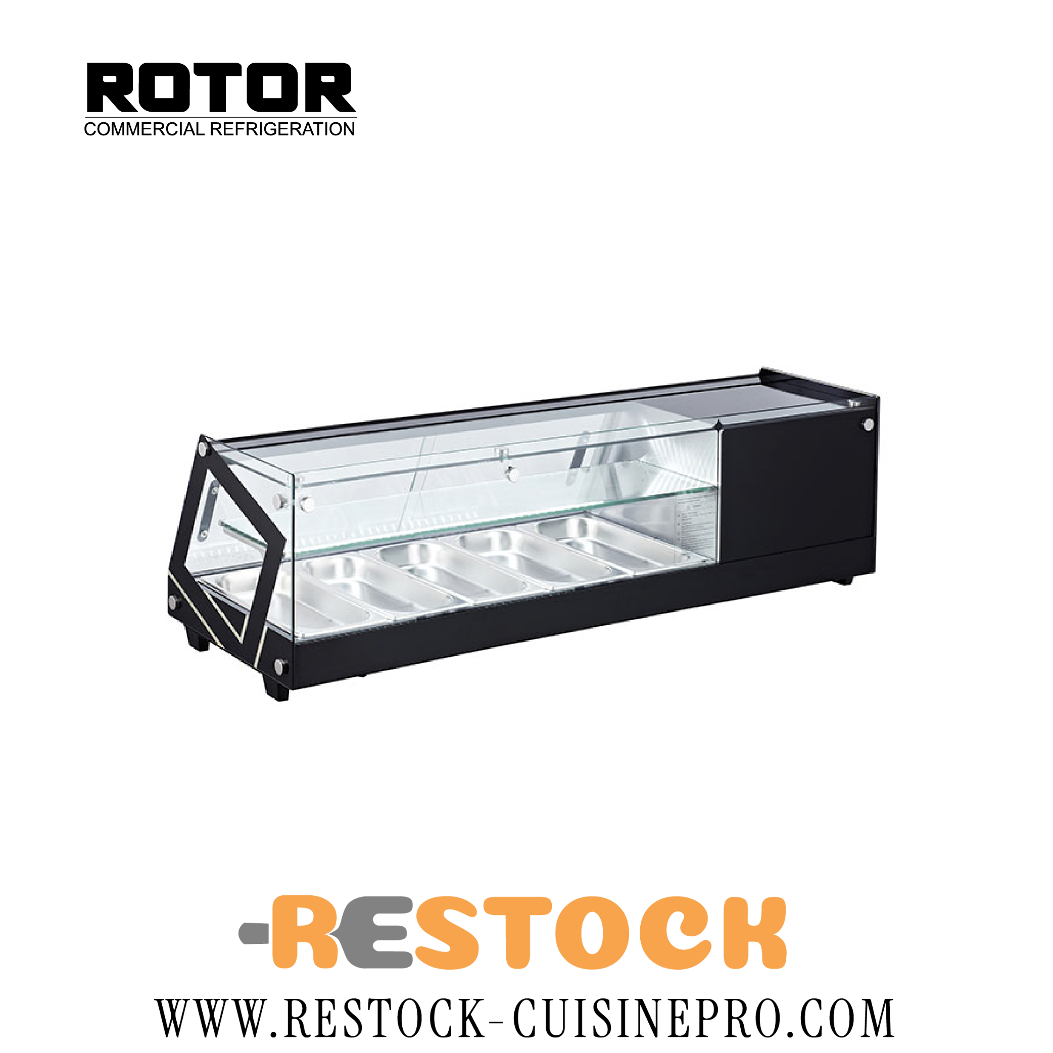 VITRINE A TAPAS VERRE DROITE NOIR DIM RTS-64L