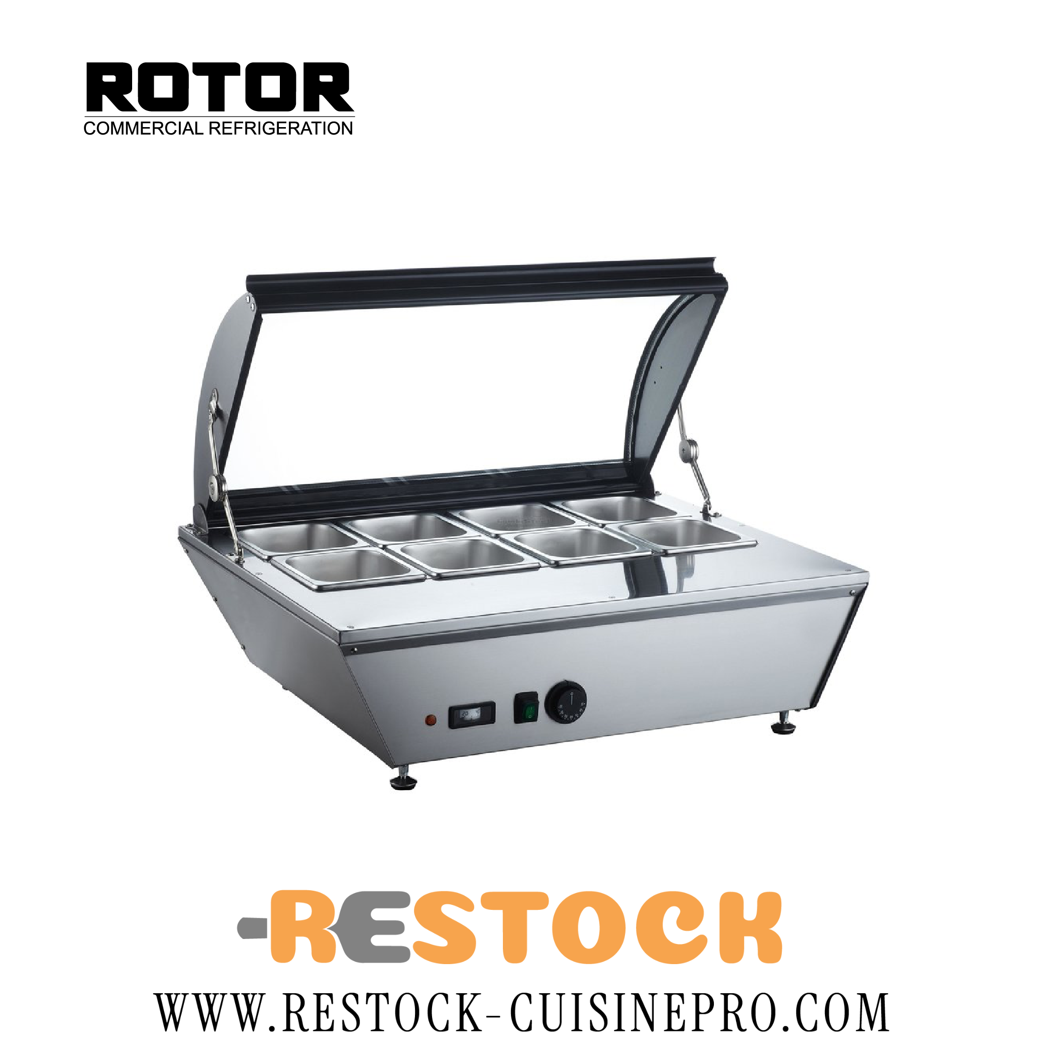 VITRINE BAIN MARIE 8 BACS 67L RTR-67L