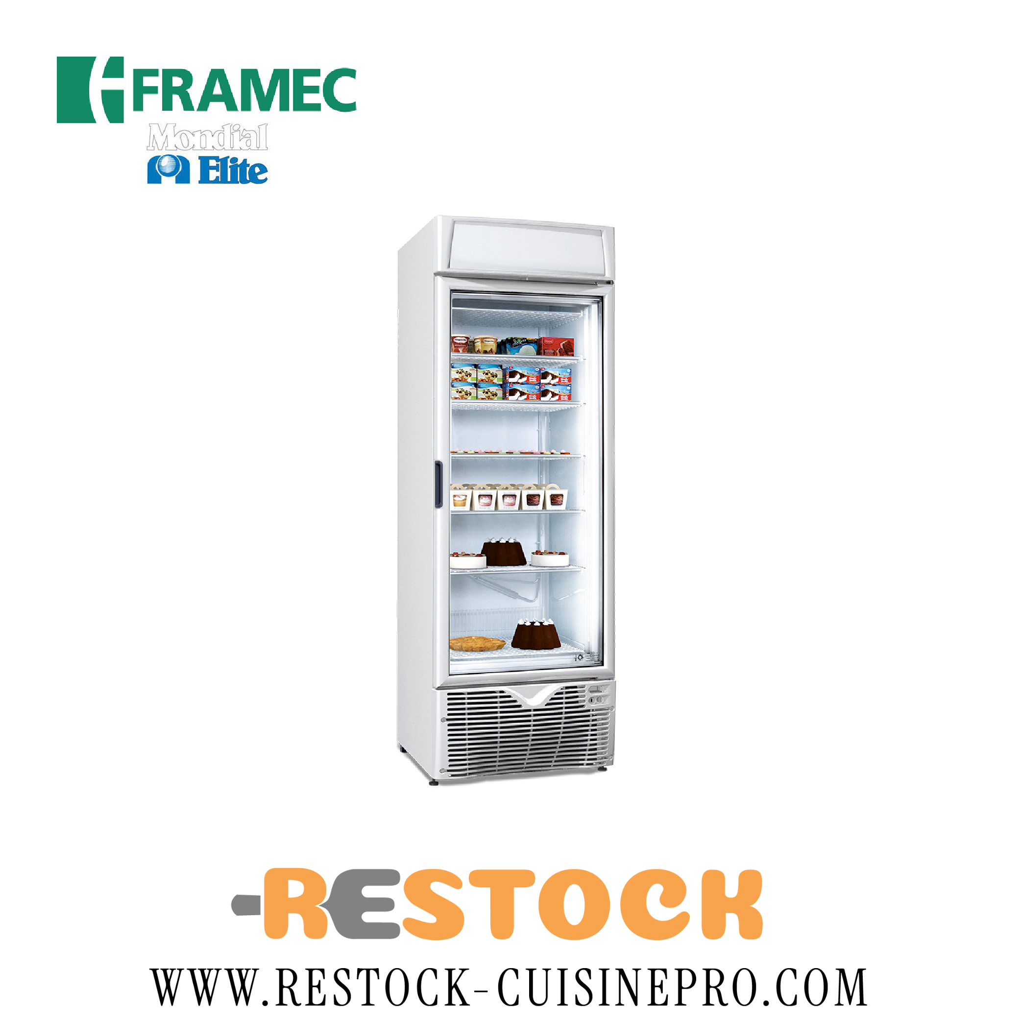 VITRINE VERTICALE 1 PORTE NEGATIVE 400 L 6 GRILLES EXPO360NST
