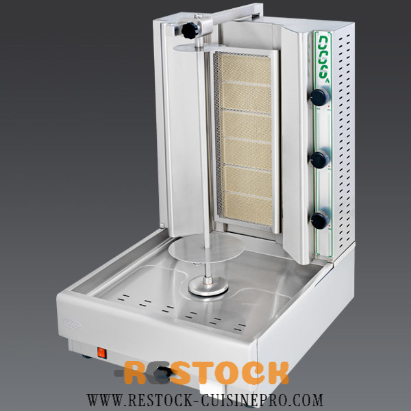 chawarma gaz 3 brûleurs inox dg6a visvardis- grecque