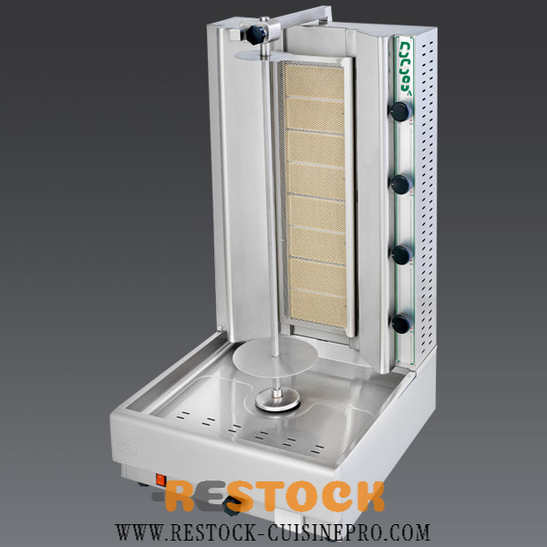 chawarma gaz 4 brûleurs inox dg8a visvardis- grecque