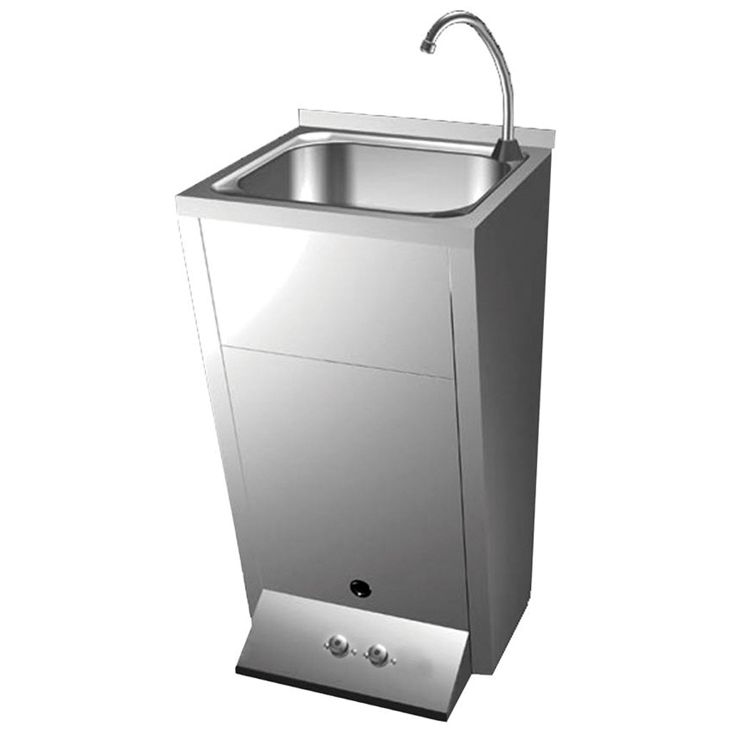 Les lave-mains commandés à genou ou à pédale en inox