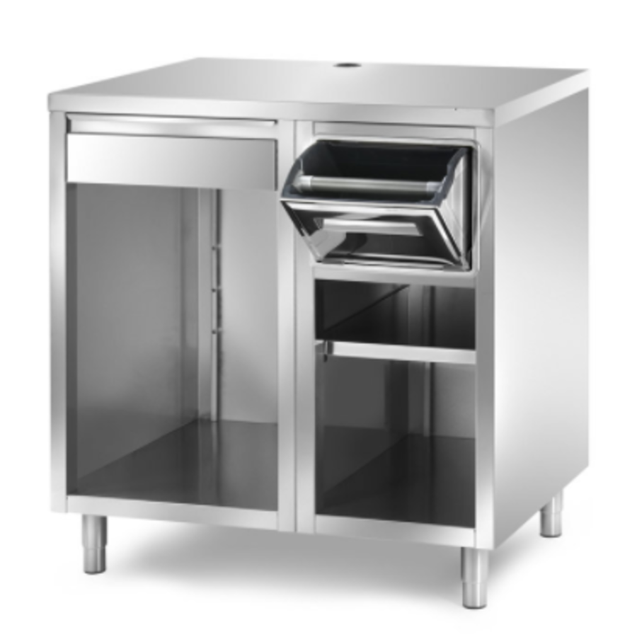meuble machine café inox